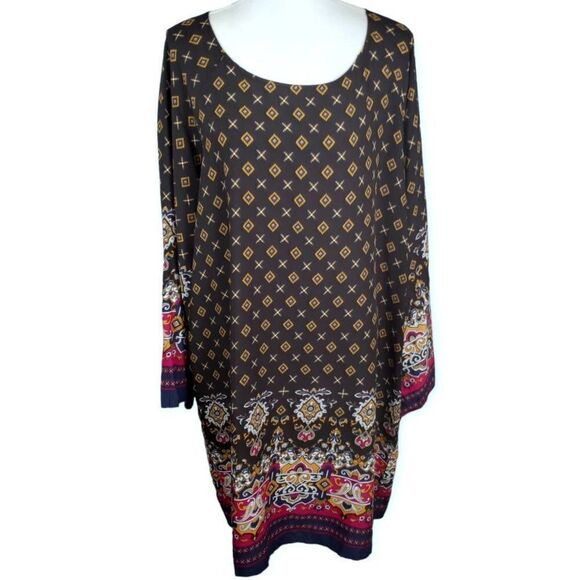 Elegant Long Sleeve Patterned Dress - Picture 6 of 16